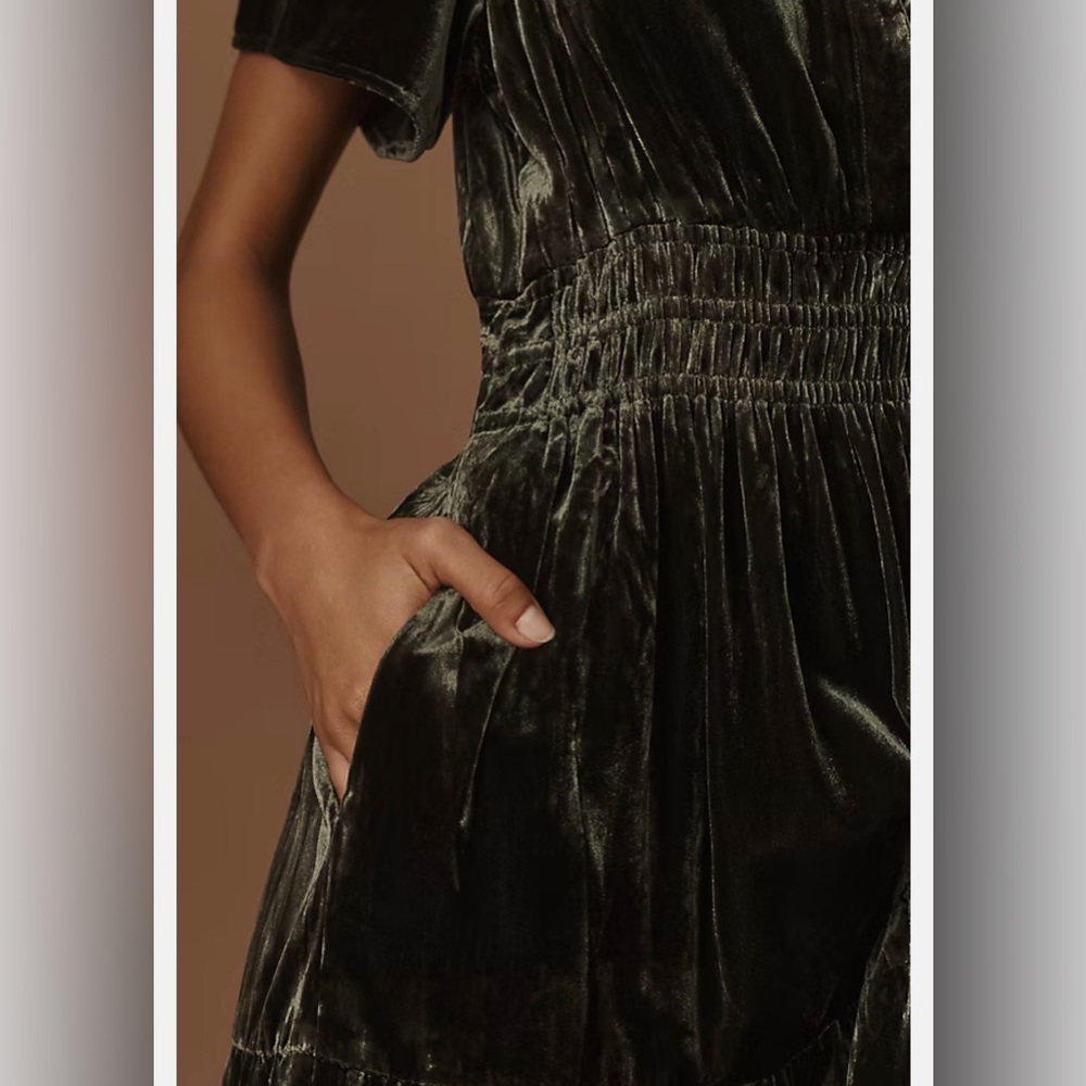 Anthropologie The Somerset Maxi Dress: Velvet Edition Dark Green - size XS - Picture 11 of 13